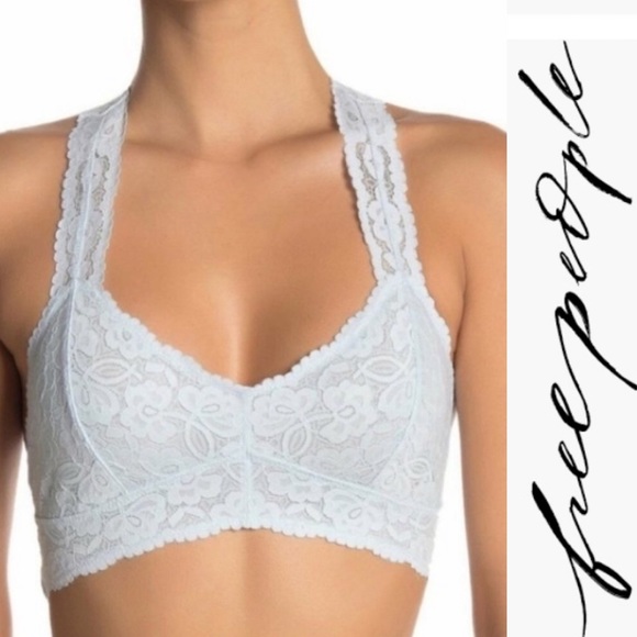 Free People Other - 🆕 Free People Galloon Lace Bralette barely blue